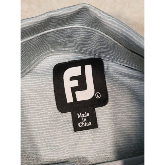 FootJoy Golf Polo Men Sz L Striped Blue Embroidered DCC‎ Athleisure - Picture 8 of 8